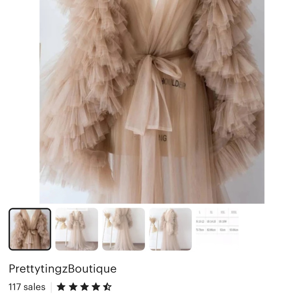 Tan Robe Glam Dress